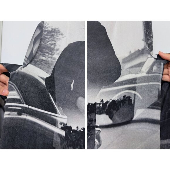 Akris Three Women Vivian Maier Print Silk Top Blouse Black Gray Photo Car 8 - Picture 11 of 16